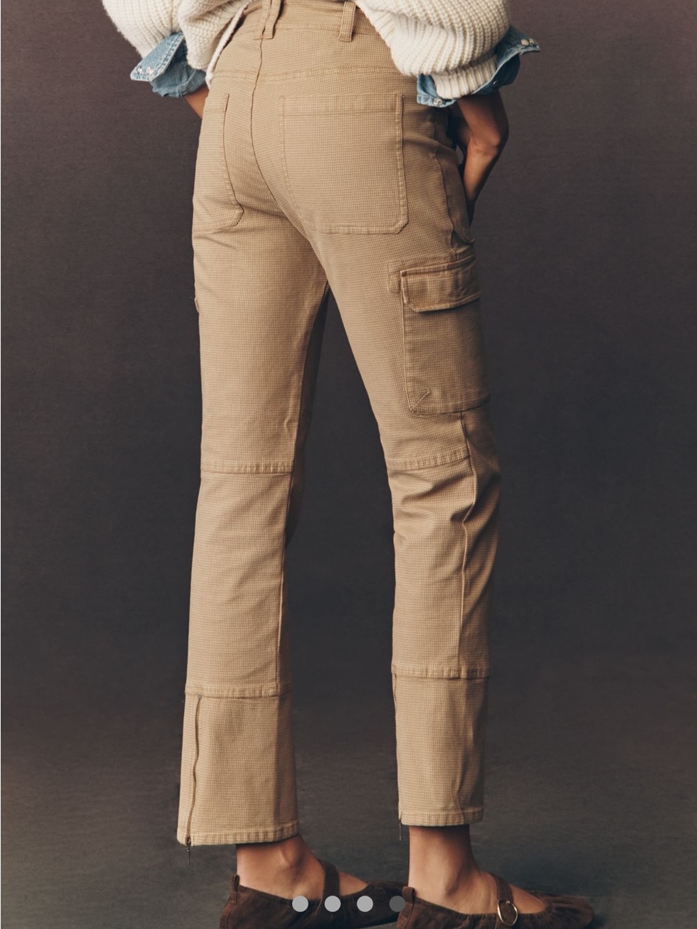Pilcro Anthropologie Summit Brown and Cream Houndstooth Cargo Pants - Picture 4 of 14